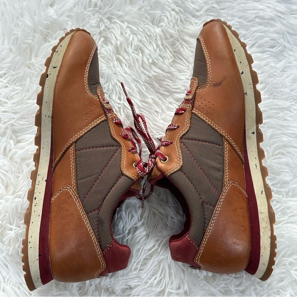 L.L. Bean Mens 8 Brown Leather & Nylon Trail Sneakers Hiking Outdoor Comfy Shoes - Picture 4 of 14